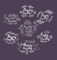 hand-drawn floral frames easter vector image vector image
