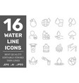 set water in thin line style high quality vector image
