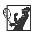 tennis sport silhouette logo icon brand identity vector image vector image