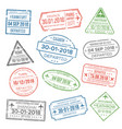 visa passport stamp for travel immigration vector image