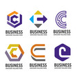 c letter logo design set vector image