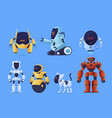 cute modern robots set flat vector image vector image