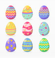 variety easter eggs set vector image vector image