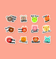 grades for children funny sticker with animal vector image