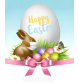 happy easter background colorful eggs vector image vector image