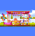 kids celebrate birthday on backyard vector image