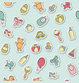 newborn baby cute seamless pattern in doodle vector image vector image