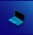 realistic trendy modern laptop in isometry vector image vector image