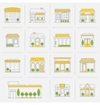 store building icons set flat line vector image vector image