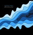 abstract blue paper cut realistic relief vector image vector image