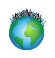 globe cityscape vector image