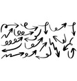 hand drawn arrow icon set isolated on white vector image vector image