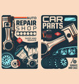 spare parts shop and car service retro posters vector image vector image