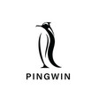 penguin bird facing design logotemplate vector image vector image
