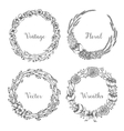 vintage wreaths collection of trendy cute vector image