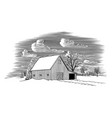 winter barn scene vector image vector image