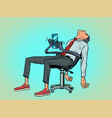 businessman is tired and fell asleep vector image vector image