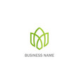 green leaf ornament line shape logo vector image