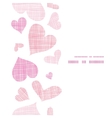 pink textile hearts vertical frame seamless vector image