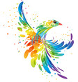 splash fantasy bird vector image vector image