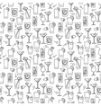 line cocktails seamless pattern vector image vector image