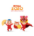 lion dance chinese new year 2020 vector image