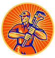 plumber with monkey wrench retro vector image vector image