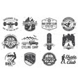 set bmx skateboard and mtb extreme sport club vector image