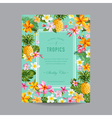 tropical floral frame - for invitation wedding vector image vector image