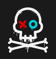 cartoon skull with paint drips vector image