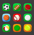 flat sport icons vector image vector image