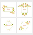 set of cards with floral frames wedding ornament vector image