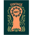 vintage botanical floral ornament art nouveau vector image vector image