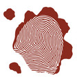 isolated blood fingerprint on white background vector image vector image