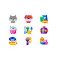 veterinary clinic pet care icons set vector image