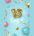 15 off discount promotion sale made realistic vector image