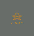 abstract flower lotus logotype elegant crown line vector image vector image