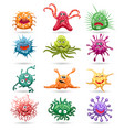 germs cartoon characters set vector image vector image
