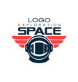 astronaut s protective helmet logo space vector image