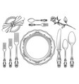 vintage food service equipment sketch vector image vector image