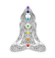 yoga woman ornate silhouette sitting in lotus vector image vector image