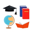 set of education accessoires icons isolated vector image