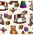 vintage toy seamless pattern vector image vector image