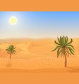 desert landscape with palm tree safari heat vector image