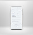 neumorphic ui kit on smartphone screen login vector image vector image
