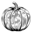 vintage retro woodcut pumpkin vector image vector image