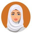 beautiful muslim woman in white hijab vector image