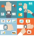 payment and financial news via smart watch vector image vector image