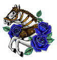 portrait white horse vector image vector image