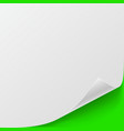 sheet of paper with curved corner vector image vector image